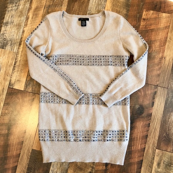 BCBG MaxAzria Camel/Tan Embellished Sweater Tunic - Picture 3 of 7